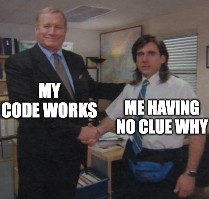 A clueless developer getting praised