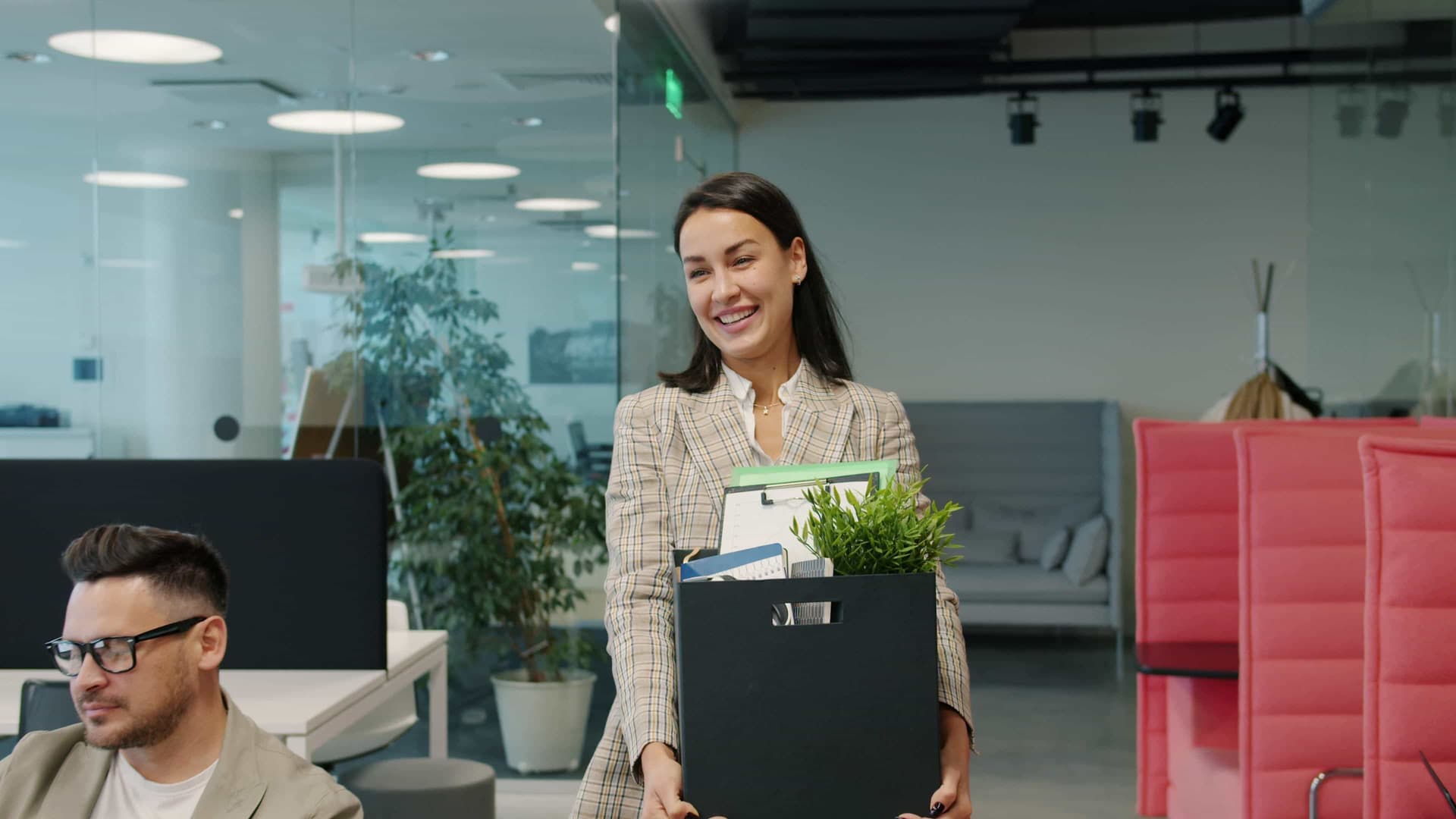Someone happy after quitting their job to prepare for a new career.