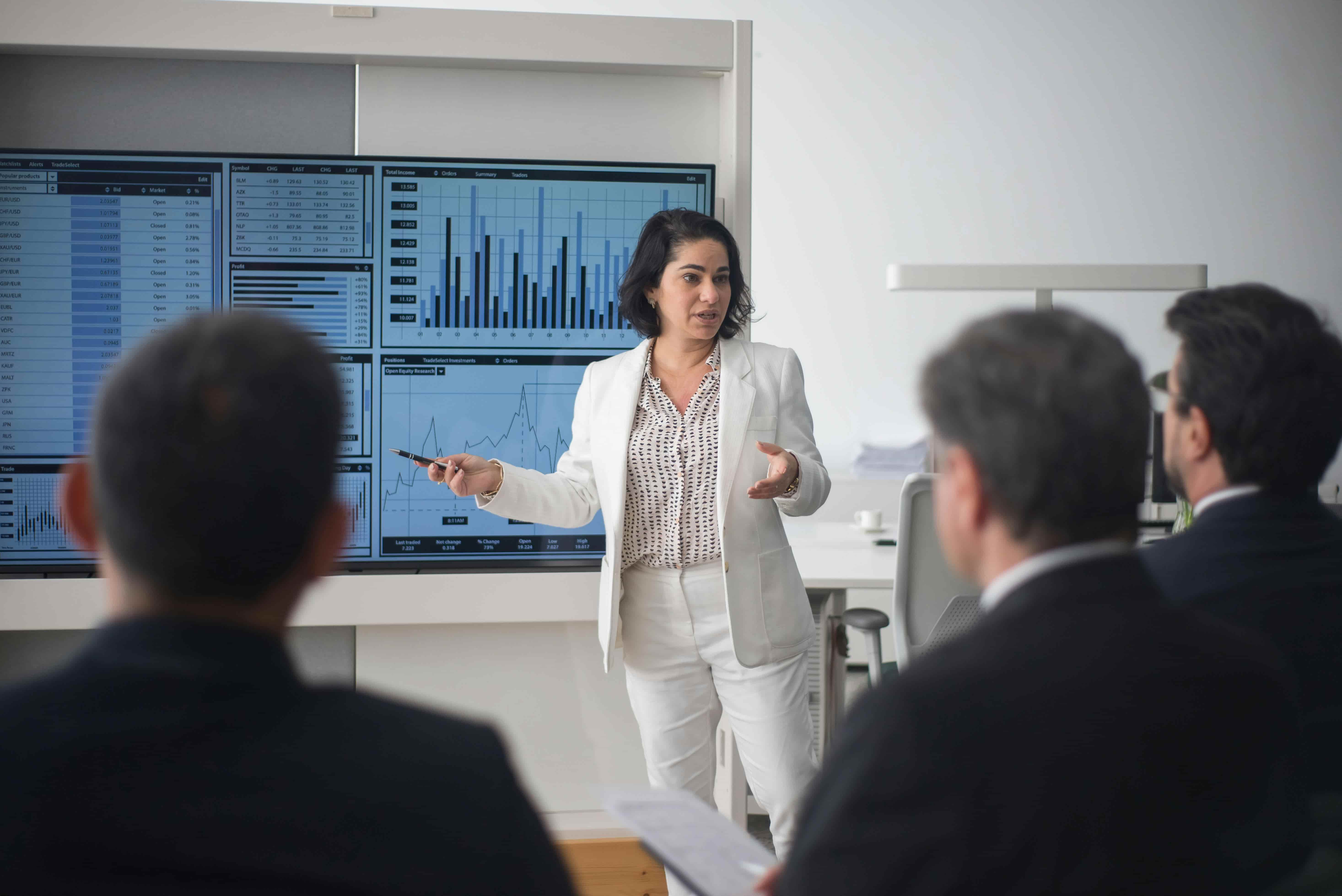 Person makes a presentation
