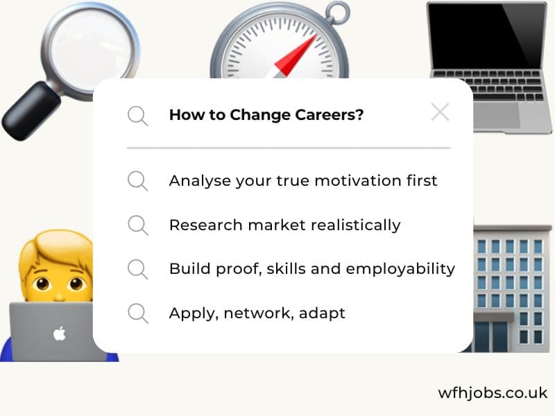 Beautiful summary on how to change careers.