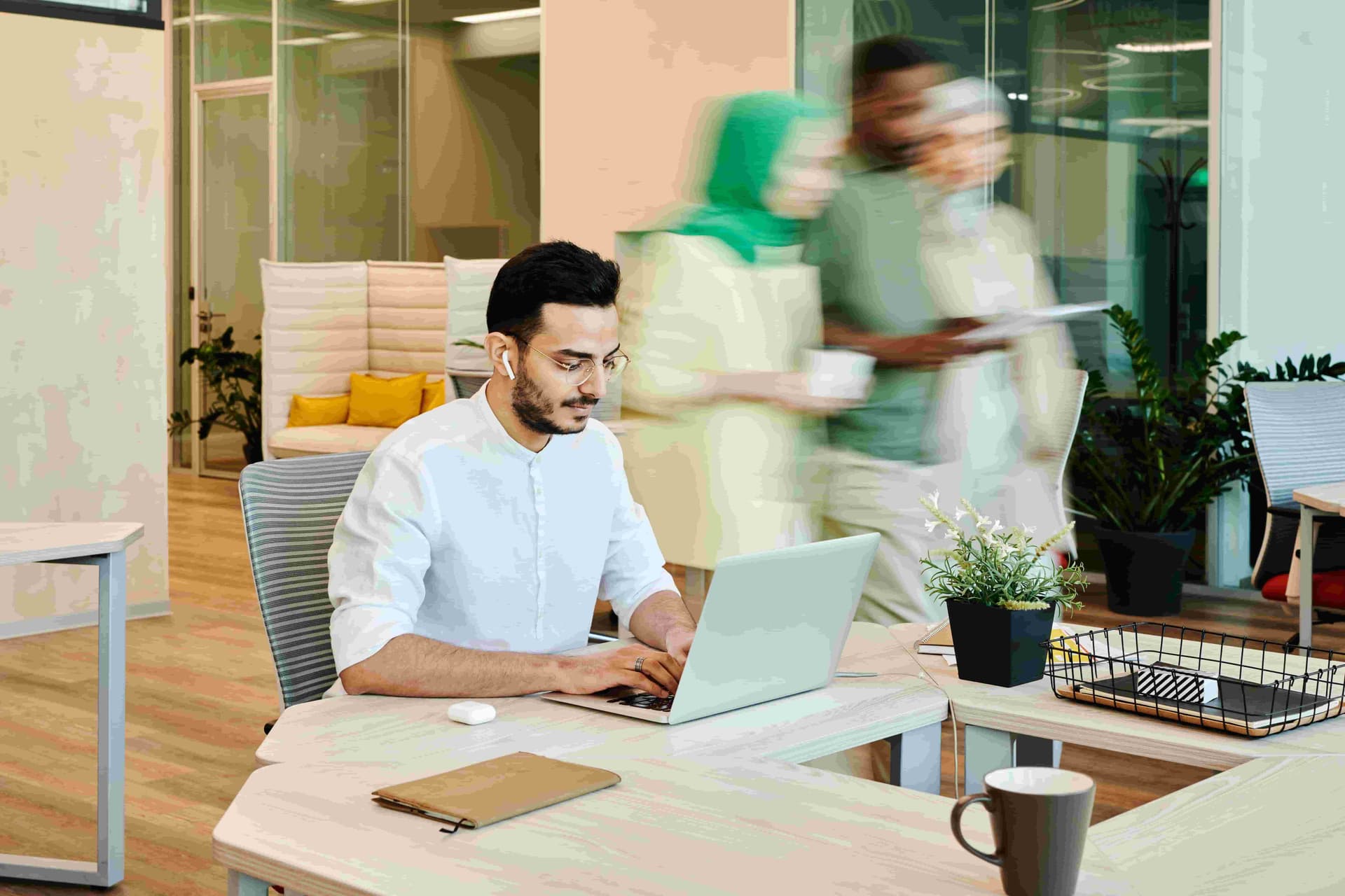 Busy working person