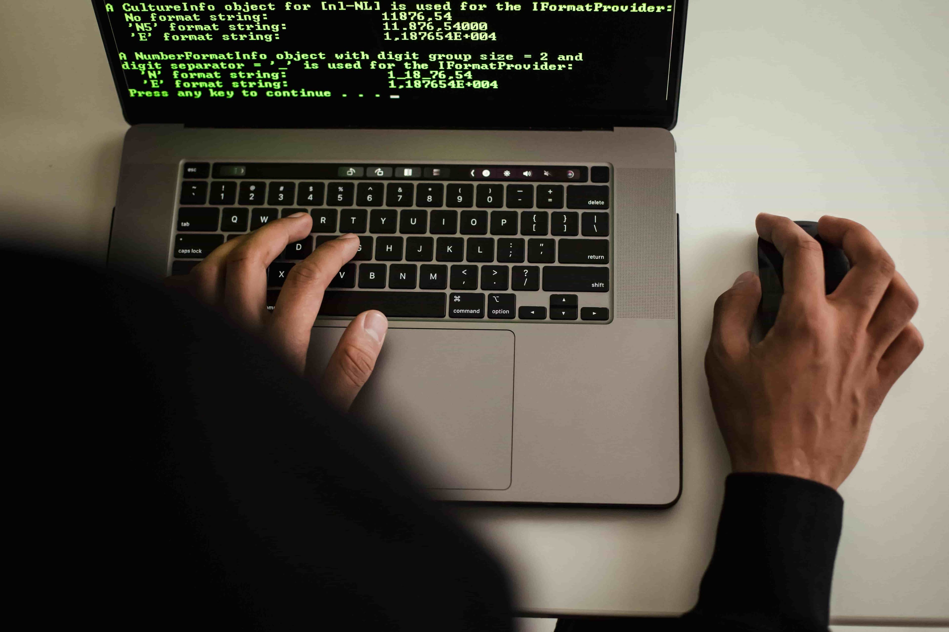 Person doing a cyber exam