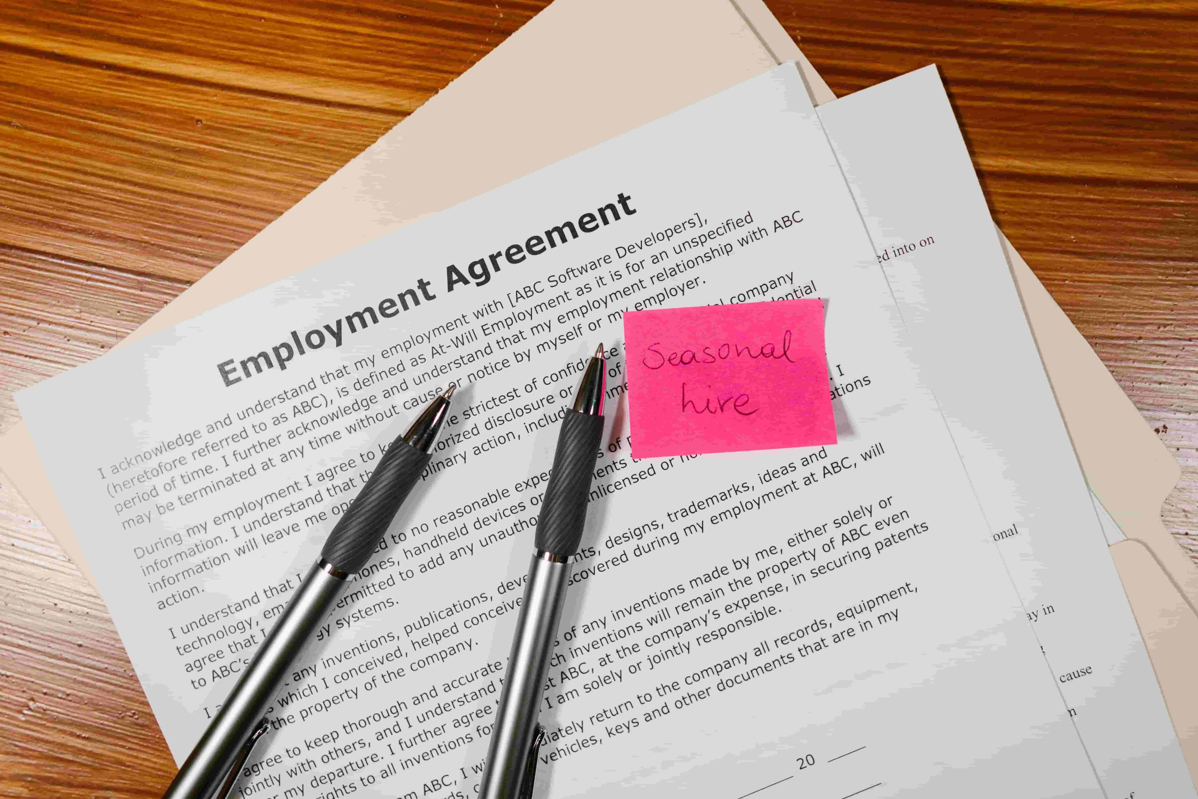 Signing an employment agreement