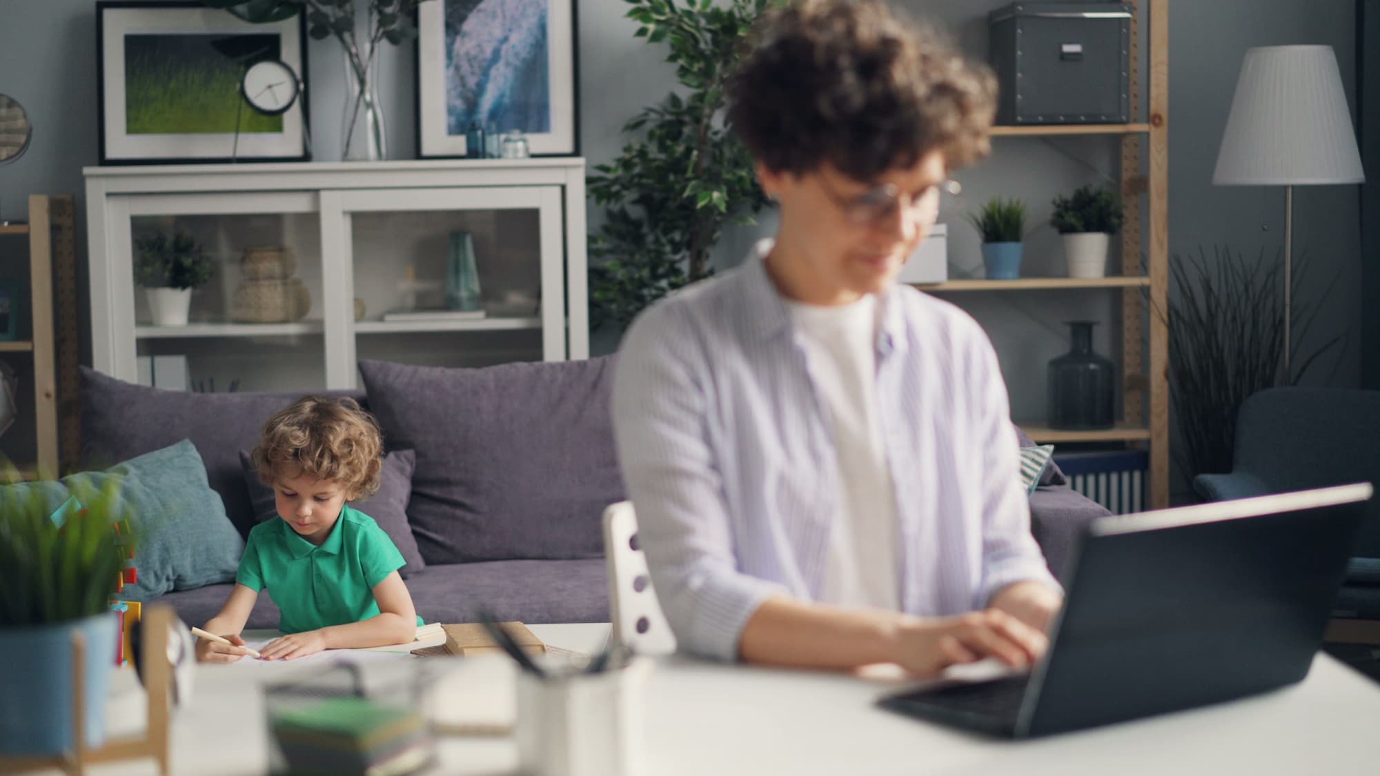 Working from home with a child