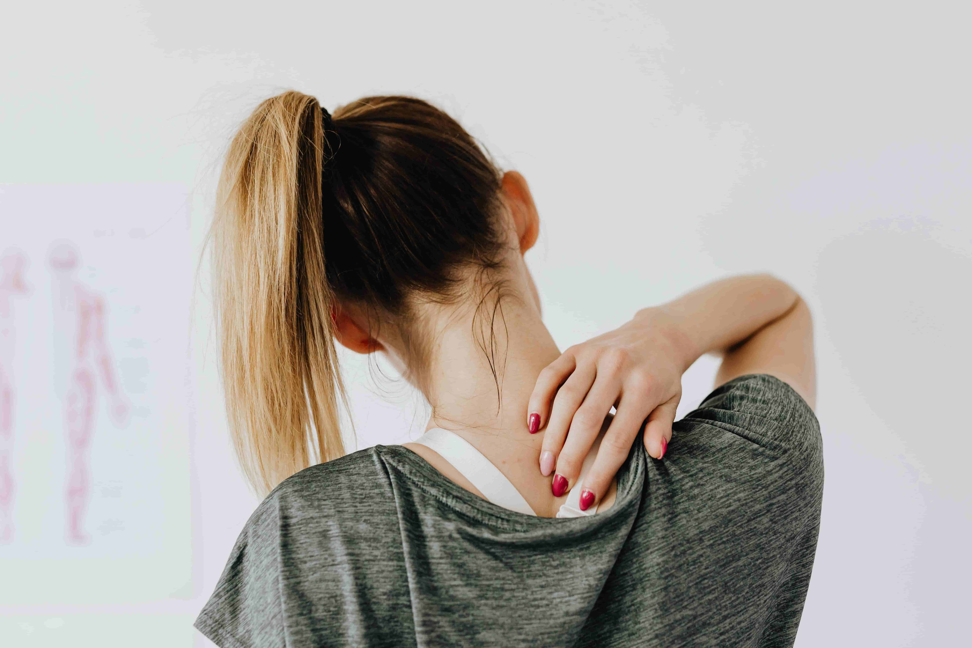 Person having neck pain