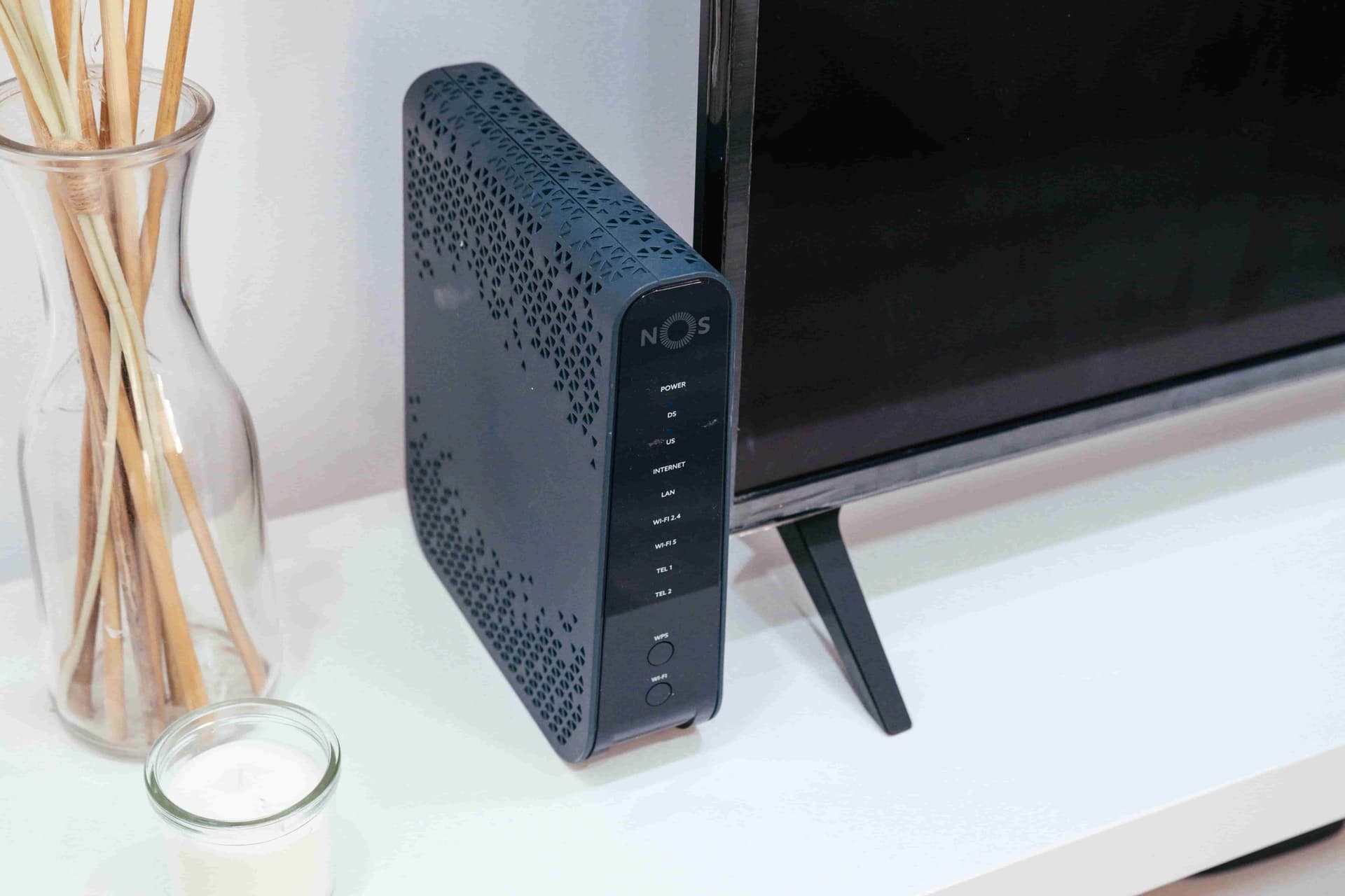 A router set up at home.