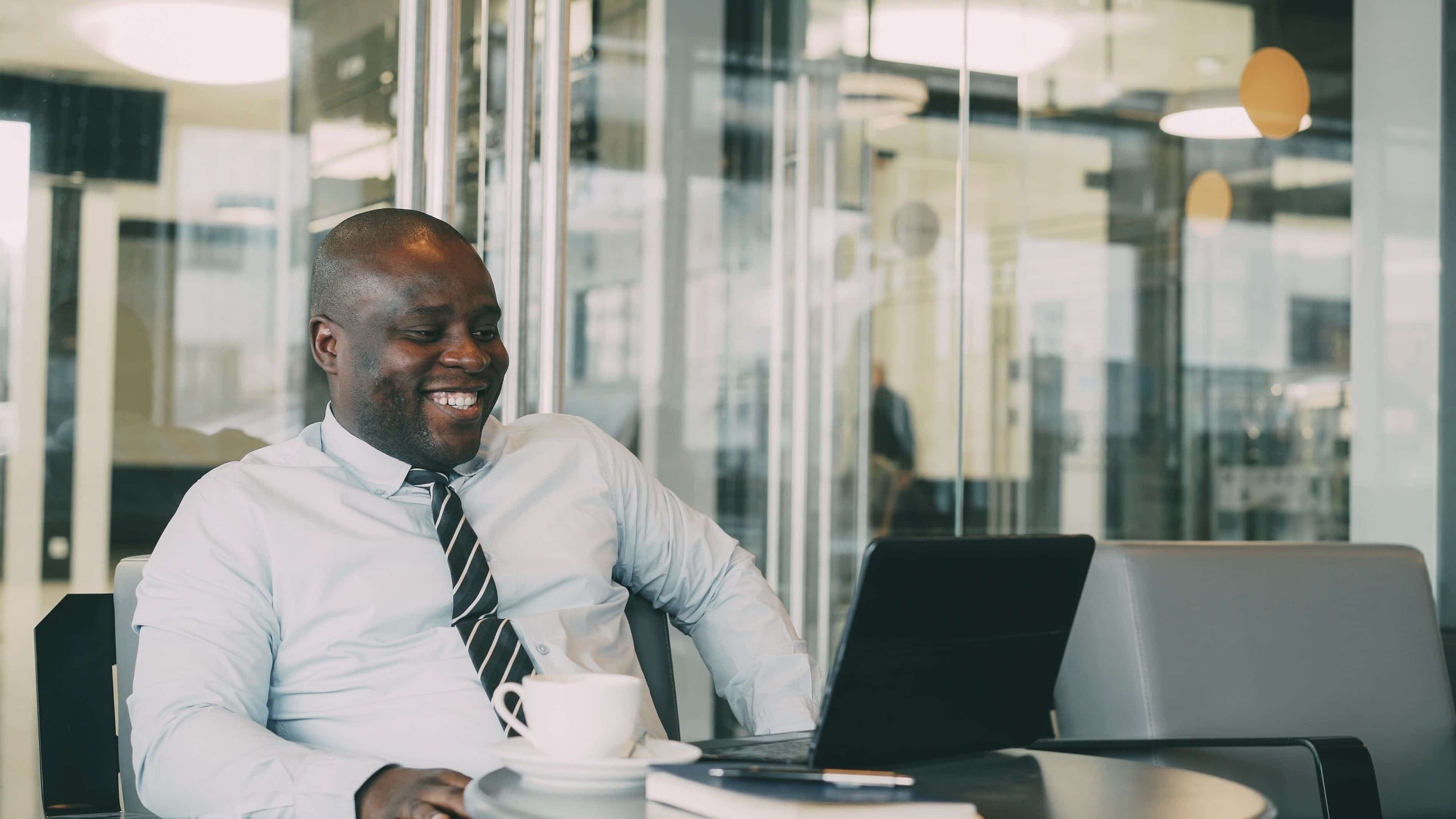 Smiling in the interview while building rapport