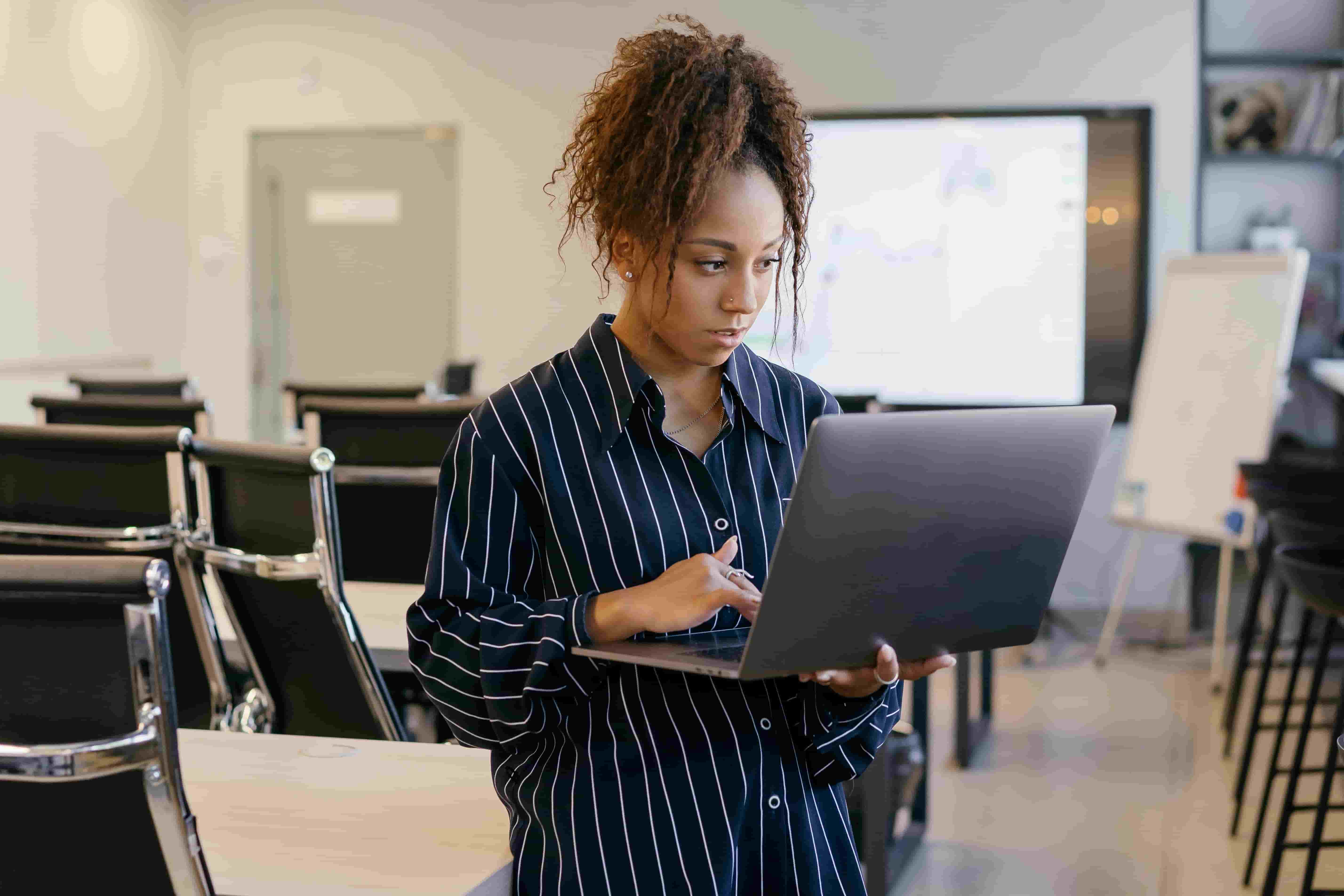 Woman checking emails
